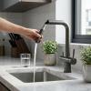 Pure.Sink Elite Steel Clear-S PVD Gun Metal 3-way Kitchen Faucet with Pull-out Spout and Filtered Water PS8120-61